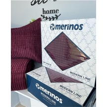 Sarar Merinos Modern Lıne 3 Parça Yatak Örtüsü Battaniye Seti Çift Kişilik Modernlınecheryy02 Chery Cherry