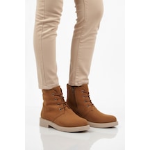 Aspor Taba Süet Bağcıklı Fermuarlı Kadın Topuklu Bot Çok Renkli