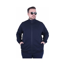 Moc Grande Mocgrande Büyük Beden Basic Mevsimlik Fermuarlı Sweatshirt 22750 Lacıvert Lacivert
