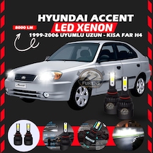 Hyundai Accent Admira 1999-2006 Uzun-kısa Far Uyumlu Şimşek Etkili Led Xenon Light Series H4