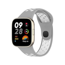 Xiaomi Redmi Watch 3 Spor Delikli Kordon Saat Değildir - Gri-beyaz