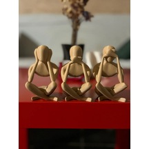 Dokulu Malzeme Görmedim Duymadım Konuşmadım Figür 12 Cm Dekoratif