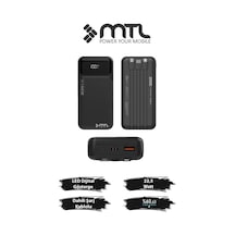 20000 Mah 22.5w Turbo Şarj Dahili Kablolu Dijital Led Göstergeli Pd Ve Qc 3.0 Powerbank Mt4320 Siyah