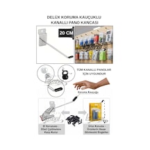 Kanallı Pano Kancası Koruma Kauçuklu 20 Cm Deluxe Raf Askısı Ekstra Güçlü 85 Adet Krom