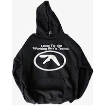 Hunors Sportswear & Company Listen To The Baskılı Unisex Model Pamuklu Kapüşonlu Sweatshirt SIYAH