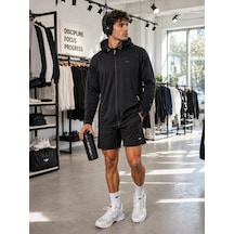 Crosstime Erkek Siyah Kapşonlu Sweatshirt
