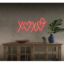Xoxo Yazılı Ve Şekilli Neon Tabela Kırmızı