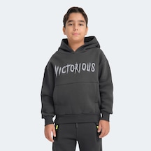 Slazenger LEXUS Çocuk Kapüşonlu Cepli Koyu Gri Sweatshirt