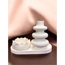 Bernami Biblo Pinterest Tealight Mumluk, Vazo Ve Tepsi Seti - Modern Minimal Tasarım, Şık Ev Ve Ofis Aksesuarı