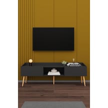 Asra Trend Tv Ünitesi Tv Sehpası T-28 %100 MDF Ayaklı Modern Medya Ünitesi Antrasit