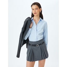 Koton Uzun Kollu Slim Fit Klasik Poplin Gömlek Mavi 5sak60043uw Mavi