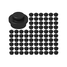 Yedek Parçalar: Plate Round: 100 Adet 1x1 Plate Round Parts Black - Siyah 4073