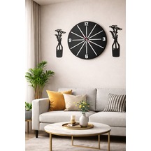 Duvar Saati 40 Cm Çiçekler 30 Cm Dir No 60 Çok Renkli