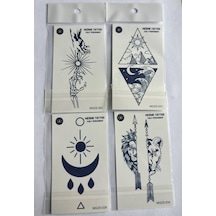 Gizem 4 Adet Minimal 11x8 Cm 3 Hafta Kalıcı Yarı Kalıcı Geçici Dövme