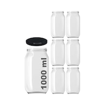 1000 Ml Şeffaf Cam Kavanoz 1000 Cc Konserve Metal Kapaklı Cam Kavanoz 6 Adet Şeffaf, 1000 Cc