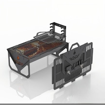 Katlanır Mangal 2mm Ateş Çukuru. Çift Izgaralı Fermuarlı Çanta Hediyeli
