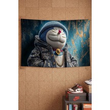 Doraemon Streetwear Hip Hop Graffiti Dekoratif Duvar Örtüsü Duvar Halısı Beyaz
