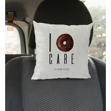 Bk Gift Kişiye Özel İsimli Don't Care Tasarımlı Kare Araç Koltuk Yastığı-1