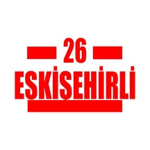 26 Eskişehirli Araba Sticker 17x17 Cm Kırmızı