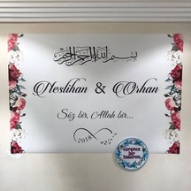Jetdijitalbaskı Besmeleli Afiş- Besmeleli Arka Fon-Nişan Afişi-Söz Afişi
