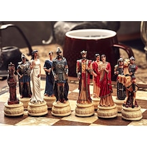 Sparta - Truva Satranç Takımı Şah 8 Cm Hektor, Aşil Ve Truva Atı Nın Destansı Çatışması