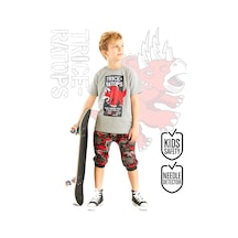 Triceratops Erkek Çocuk T-shirt Kapri Şort Takım