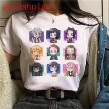 Noıssey Kırmızı Etiket Galashop Kimetsu No Yaiba Komik Karikatür T-shirt Mod88 17930 Beyaz