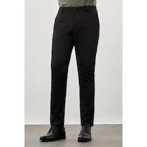 İmza Siyah Düz Armürlü Pamuklu Yan Cep Comfort Fit Casual Pantolon 1003245169 Siyah