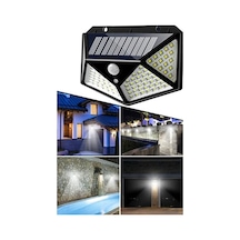 Su Geçirmez Güneş Enerjili Duvar Lambası, 100 Led İle Aydınlatma 10 Parça Siyah