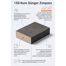 150 Kum Sünger Takoz Zımpara 100x75x25 Mm - Esnek Blok Hassas Yüzey, Leke/pas Çıkarma Ve Boya Öncesi Zımparası
