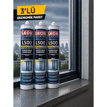 3 Adet Yağmura Dayanıklı Silikonize Mastik 280 Ml Beyaz - Şeffaf