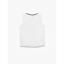 Koton Oversize Kolsuz Bisiklet Yaka Sporcu Atleti Beyaz 5sak30037nk Beyaz