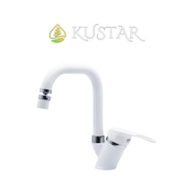 Kustar Lexus Beyaz Mix Kuğu Aç Kapa Banyo Oynar Başlık 360 Ayarlanabilir Lavabo Bataryası