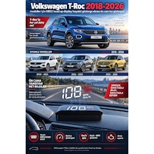 Volkswagen T-roc 2018-2026 Modeller İçin Obd2 Head Up Display Hayalet Gösterge Ekranı Ön Cam Hız Göstergesi