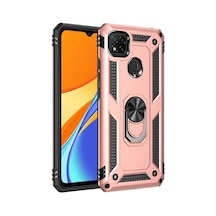 Xiaomi Redmi 9c Uyumlu Kılıf Sofya Yüzüklü Silikon Kapak - Rose