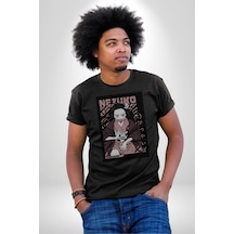 Nezuko Demon Slayer Unisex Unisex Siyah Organik Baskılı T-shirt Penye Yüksek Kalite Siyah