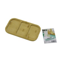 Dikdörtgen 3 Bölmeli 2+1 Ahşap Bambu Servis Sunum Tepsi - Tahtası 25 X 14 X 1.4cm Go-53-vice 01607 Çok Renkli