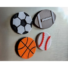 Futbol Basketbol Amerikan Futbolu Beyzbol Topu Seti Sporcu Dekoratif Buzdolabı Magneti