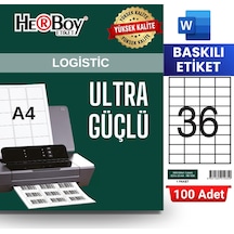 Herboy Hb-1035 52.5 X 33 Mm A4 Baskılı Laser Etiket 100 Adet