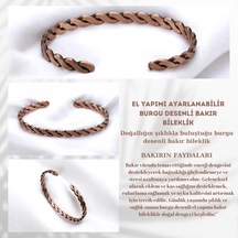 El Yapımı Ayarlanabilir Burgulu Bakır Bileklik - Şıklık Ve Doğal