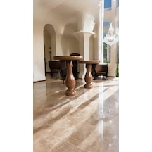 Ahşap Mantar Sehpa 2 Li Set - Kahverengi Yan Sehpa Takımı Modern Tasarım Kahverengi