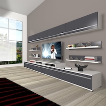 Decoraktiv Ekoflex 360y Mdf Tv Ünitesi Tv Sehpası Beyaz - Antrasit