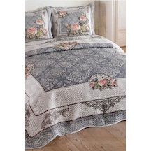 Örtüm Marie Çift Kişilik Kapitone Yatak Örtüsü Takımı - Mavi