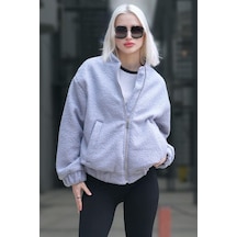 Madmext Gri Buklet Bomber Kadın Ceket Mg1967-gri Gri Madmext Gri Buklet Bomber Kadın Ceket Mg1967-gri Gri