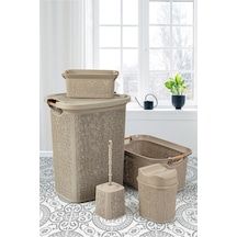 Practical 5 Parça Banyo Seti Kahverengi Kahve