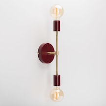 Riolight Retro,vintage,rustik Bordo 2xe27 Duylu Metal Ayna Üstü Duvar Aplik Bordo