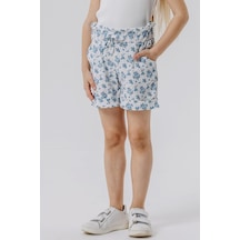 Breeze Kız Çocuk Şort Çiçekli Fiyonklu Beli Lastikli 8-14 Yaş, Beyaz Beyaz