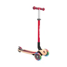 Globber Primo Wood Katlanabilir Işıklı Scooter - Kırmızı