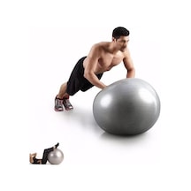 Gri Pilates Topu, Pompa Hediyeli, 65 Cm Boyutunda