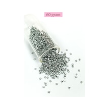 Kesme Cam Boncuk 2mm - 60 Gram - Mat Gümüş - Bnc381